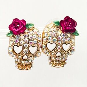 NWOT Betsy Johnson Sugar skull earrings